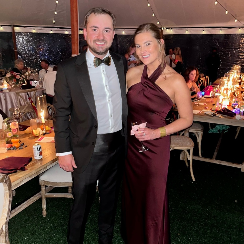BHLDN Ruby Twist Halter Satin Gown
